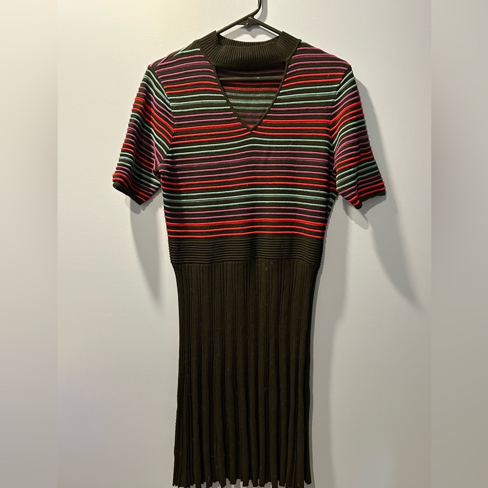 🚘CANDIES Multicolor Striped Knit Midi Dress